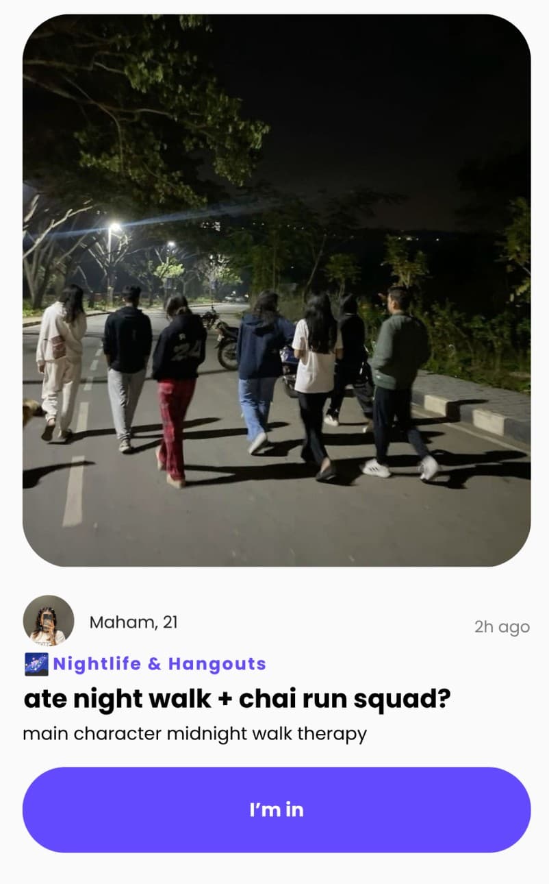 late night walk + chai run squad?